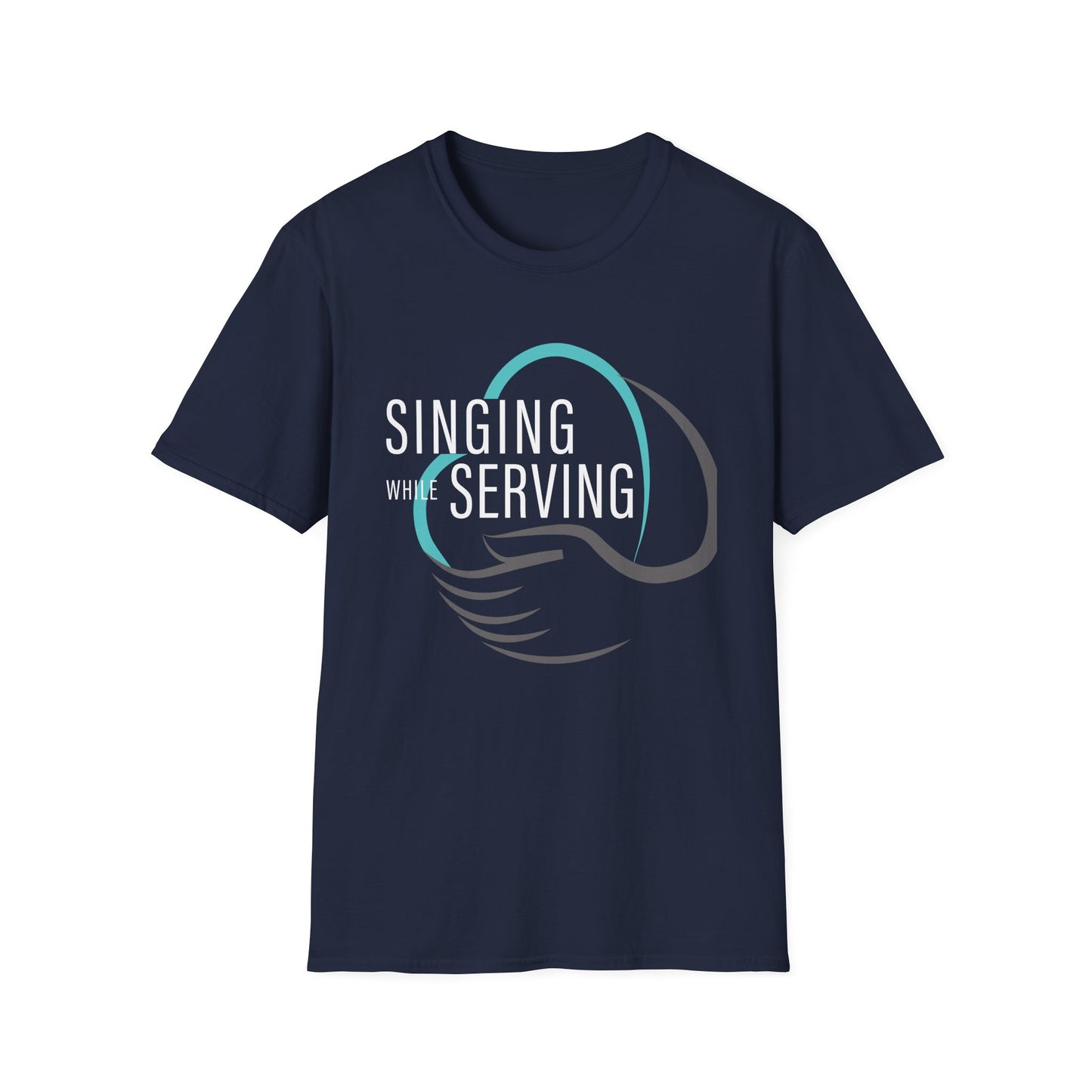 Unisex Singing While Serving T-Shirt, Fun Music Tee, Gift for Musicians, Casual Wear, Music Lover Apparel