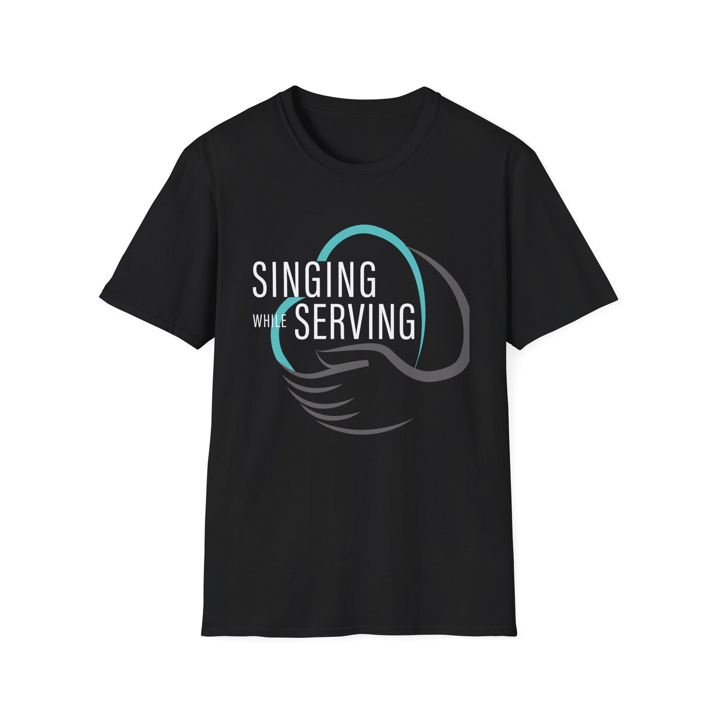 Unisex Singing While Serving T-Shirt, Fun Music Tee, Gift for Musicians, Casual Wear, Music Lover Apparel