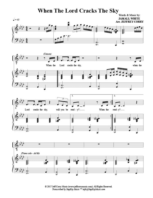 "When The Lord Cracks The Sky" By Jeffrey Corry (Sheet Music)