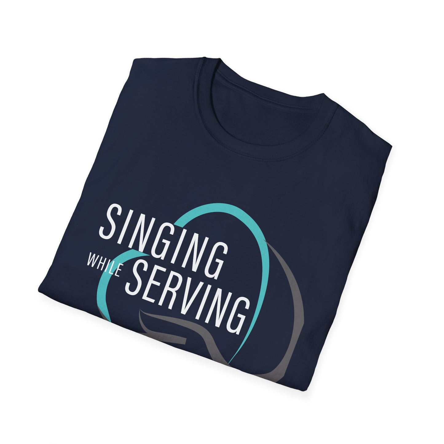Unisex Singing While Serving T-Shirt, Fun Music Tee, Gift for Musicians, Casual Wear, Music Lover Apparel