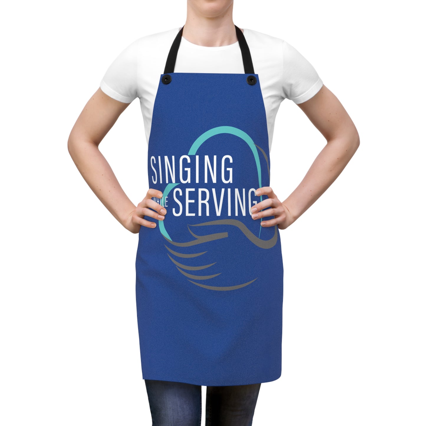 Apron for Cooks, Singing While Serving Apron, Humor Apron, Gift for Chefs, Baking Apron, Kitchen Decor