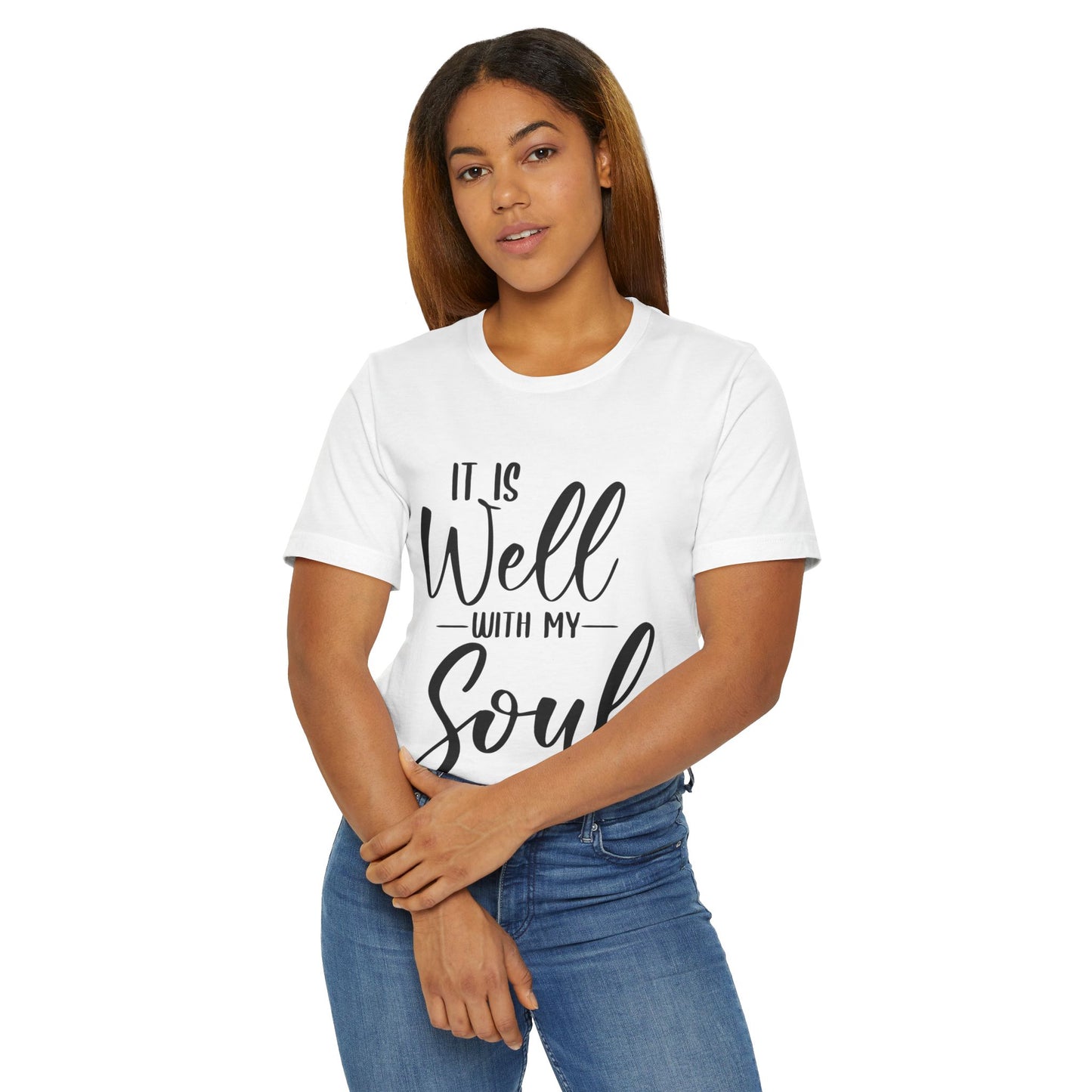 Unisex Jersey T-Shirt | "It Is Well With My Soul" Inspirational Tee, Faith-Based Gift, Christian Apparel, Motivational Wear, Casual Outfit