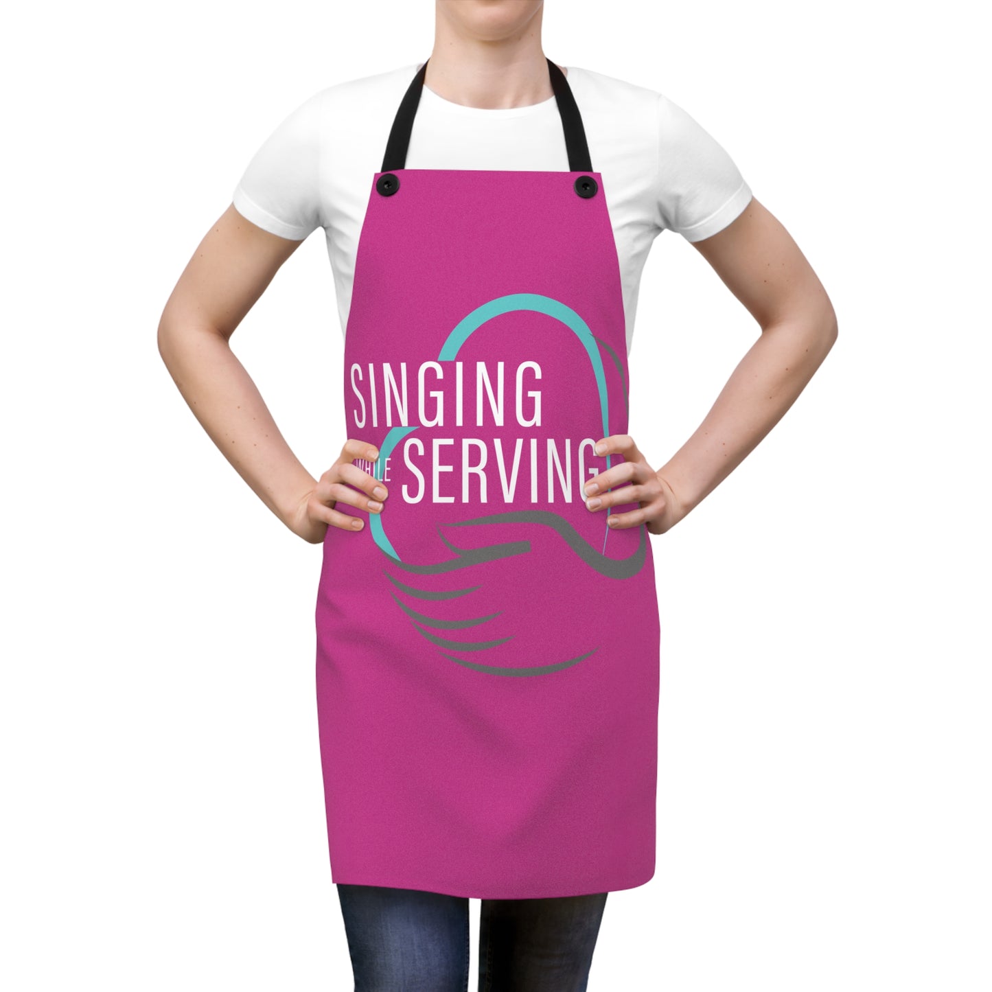 Apron for Cooks, Singing While Serving Apron, Humor Apron, Gift for Chefs, Baking Apron, Kitchen Decor