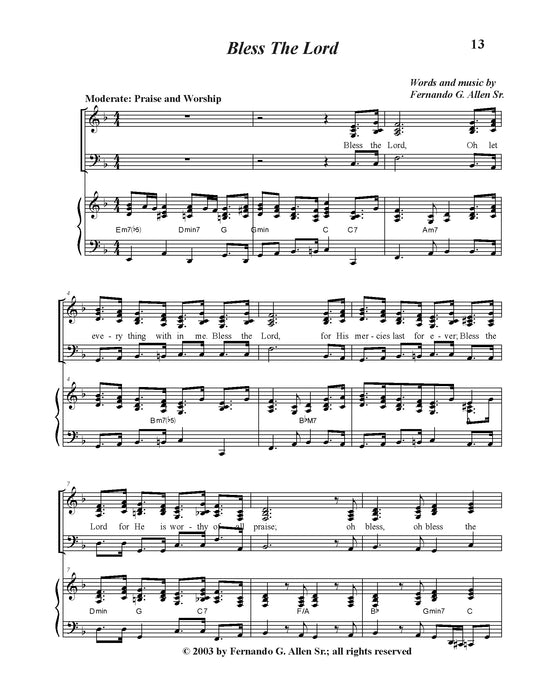 Bless The Lord by Fernando Allen (Sheet Music)