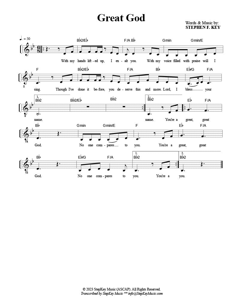 "Great God" By Stephen F. Key (Sheet Music)