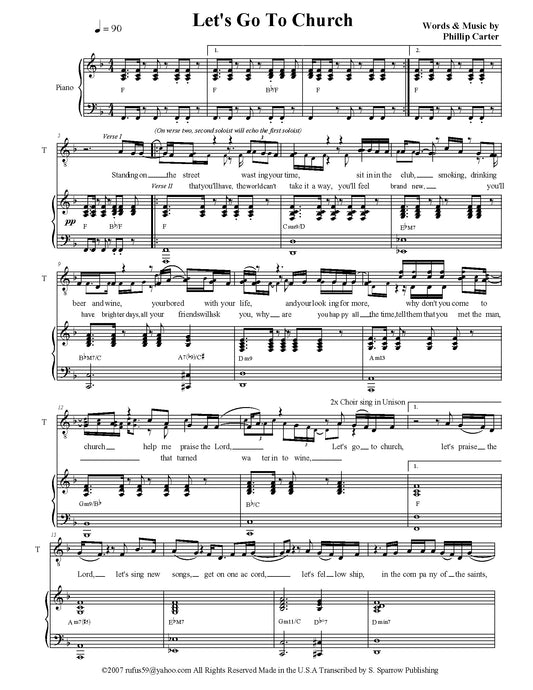 Let's Go To Church- Phillip Carter (Sheet Music)