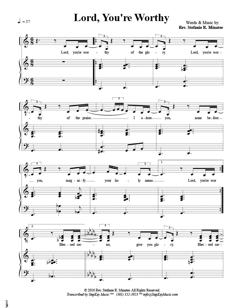 "Lord, You're Worthy" By Rev. Stefanie R. Minatee (Sheet Music)