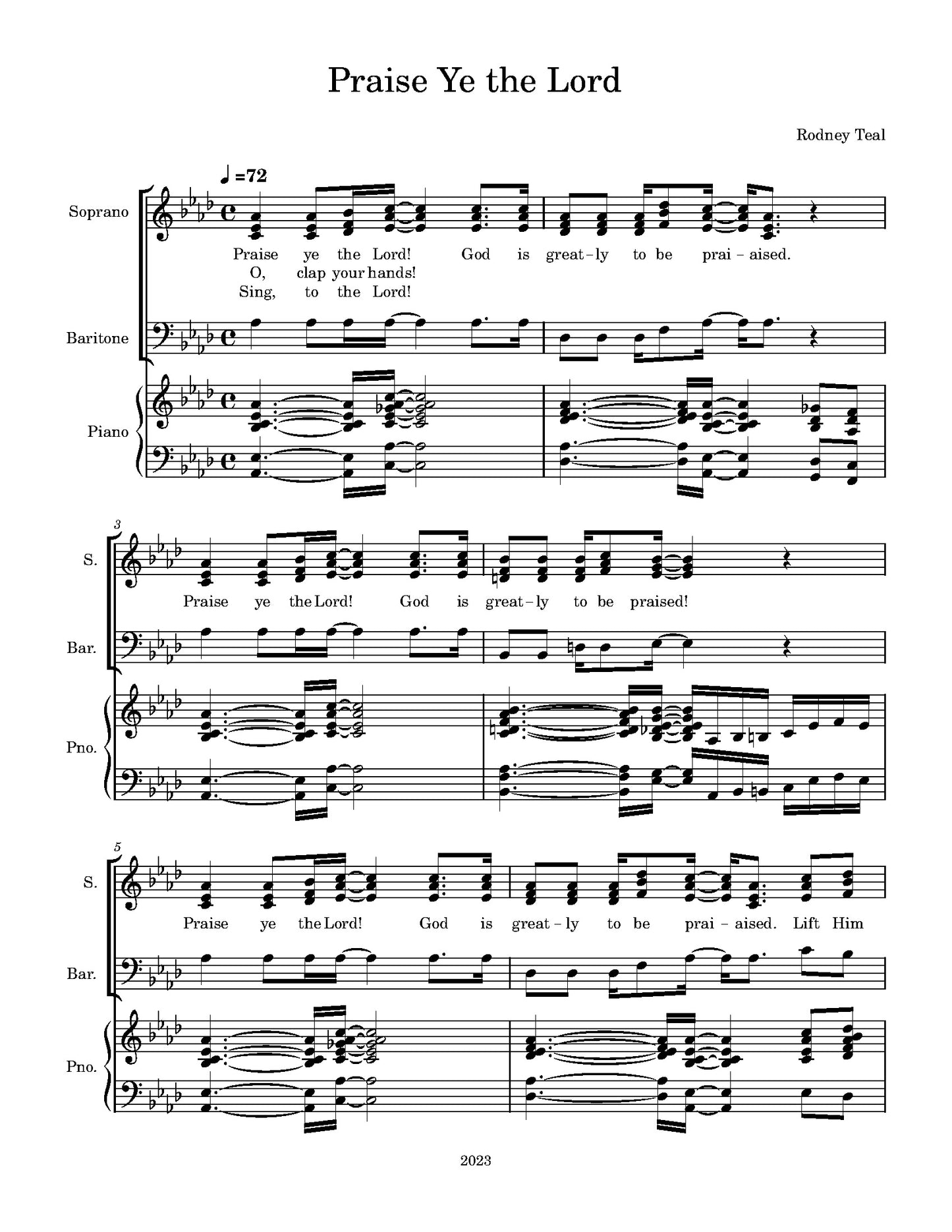 Praise Ye The Lord- Rodney Teal (Sheet Music)