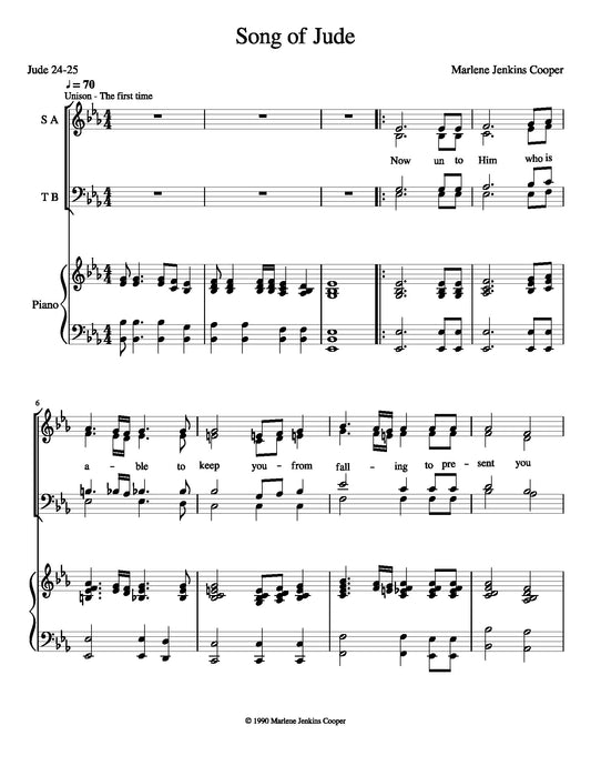 Song Of Jude by Marlene Cooper (Sheet Music)