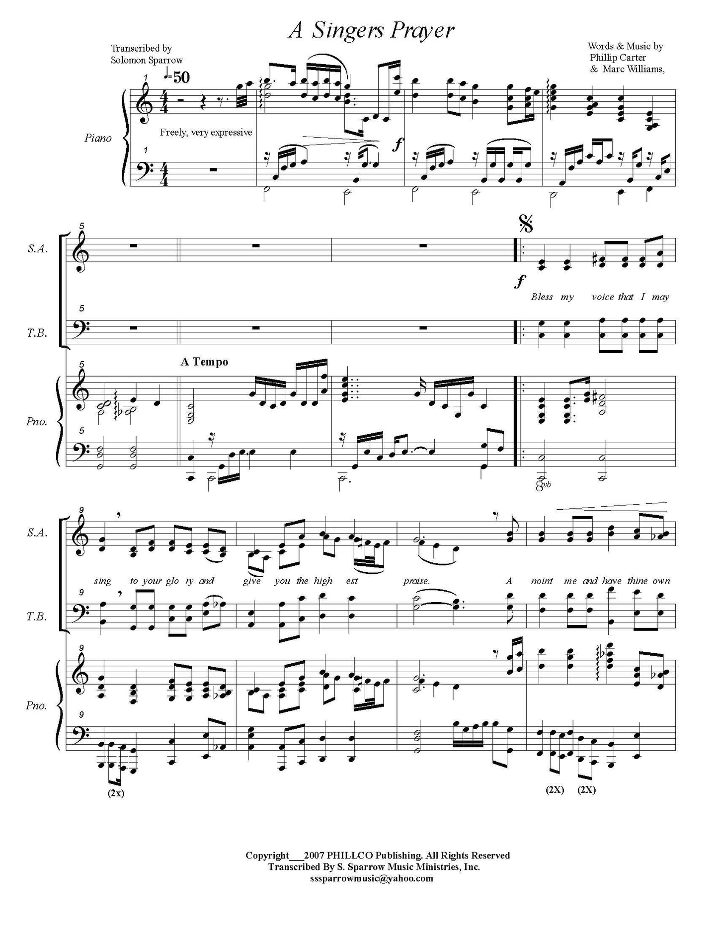 A Singers Prayer