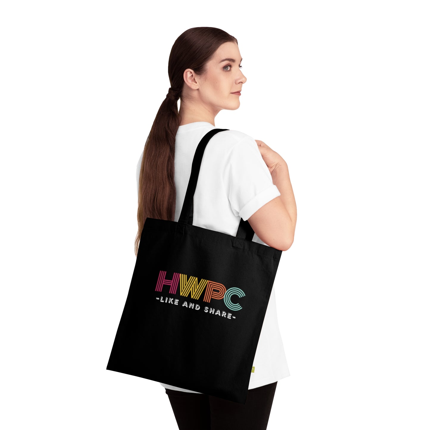 Faith-Inspired Organic Cotton Tote Bag -HWPC Like and Share, Reusable Shopper, Gift for Believers, Church Events, [...]