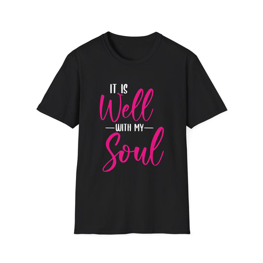 Well with My Soul Unisex T-Shirt  (Extended Sizes)| Inspirational Tee, Gift for Friends, Faith-Based Apparel, Casual Wear, Relaxed Fit Shirt