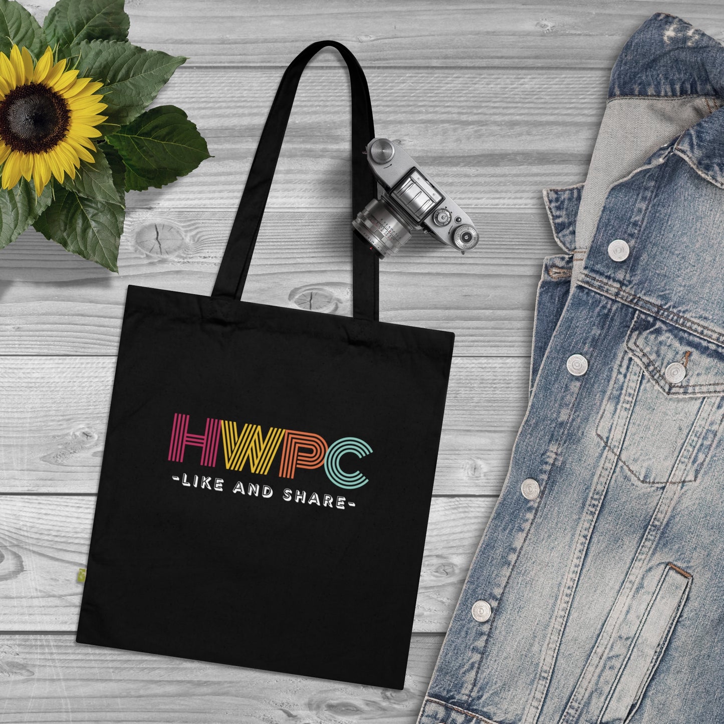 Faith-Inspired Organic Cotton Tote Bag -HWPC Like and Share, Reusable Shopper, Gift for Believers, Church Events, [...]