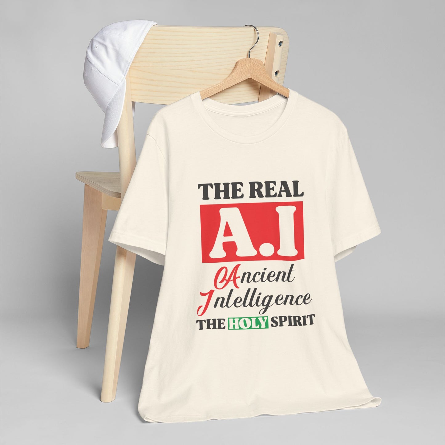 The Real A.I. Unisex Jersey T-Shirt | Casual Wear, Spiritual Reminder, Gift for Tech Lovers, Holiday Apparel, Unique Statement Tee