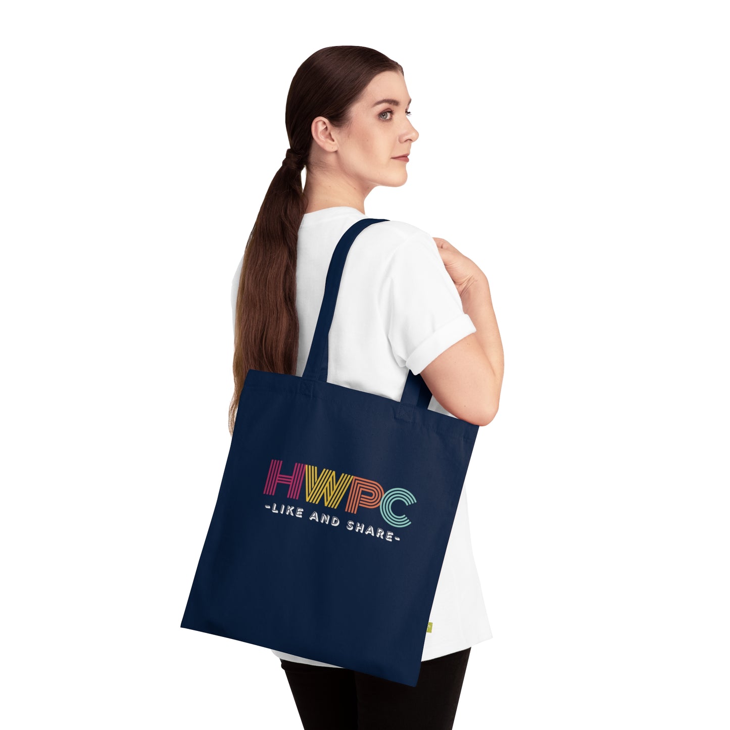 Faith-Inspired Organic Cotton Tote Bag -HWPC Like and Share, Reusable Shopper, Gift for Believers, Church Events, [...]