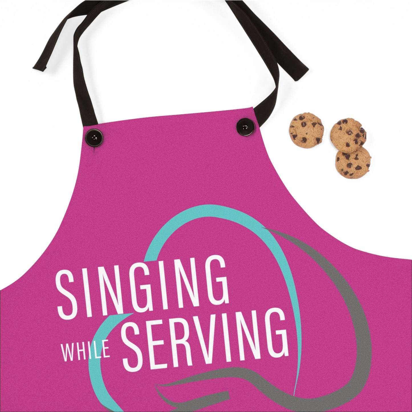Apron for Cooks, Singing While Serving Apron, Humor Apron, Gift for Chefs, Baking Apron, Kitchen Decor