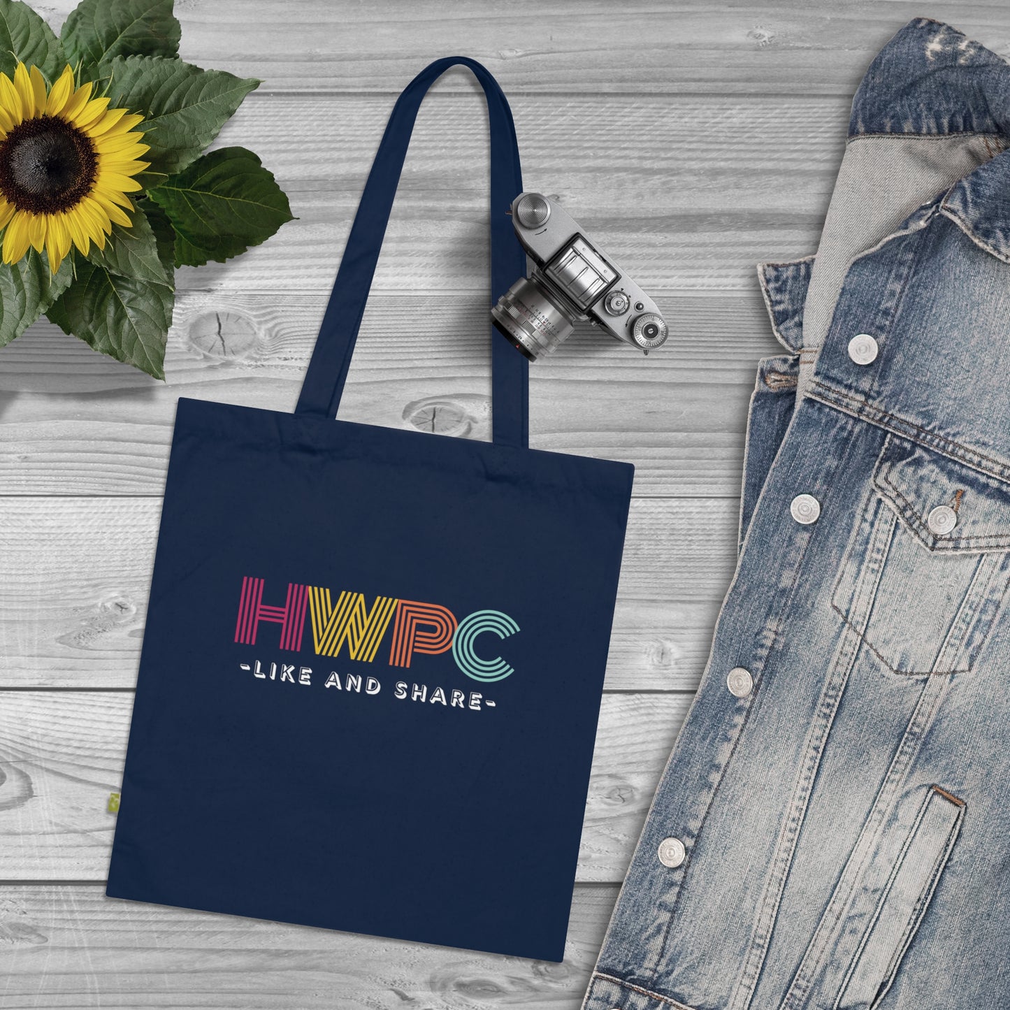 Faith-Inspired Organic Cotton Tote Bag -HWPC Like and Share, Reusable Shopper, Gift for Believers, Church Events, [...]