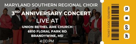 Maryland Southern Regional Choir 3rd Anniversary Concert Ticket