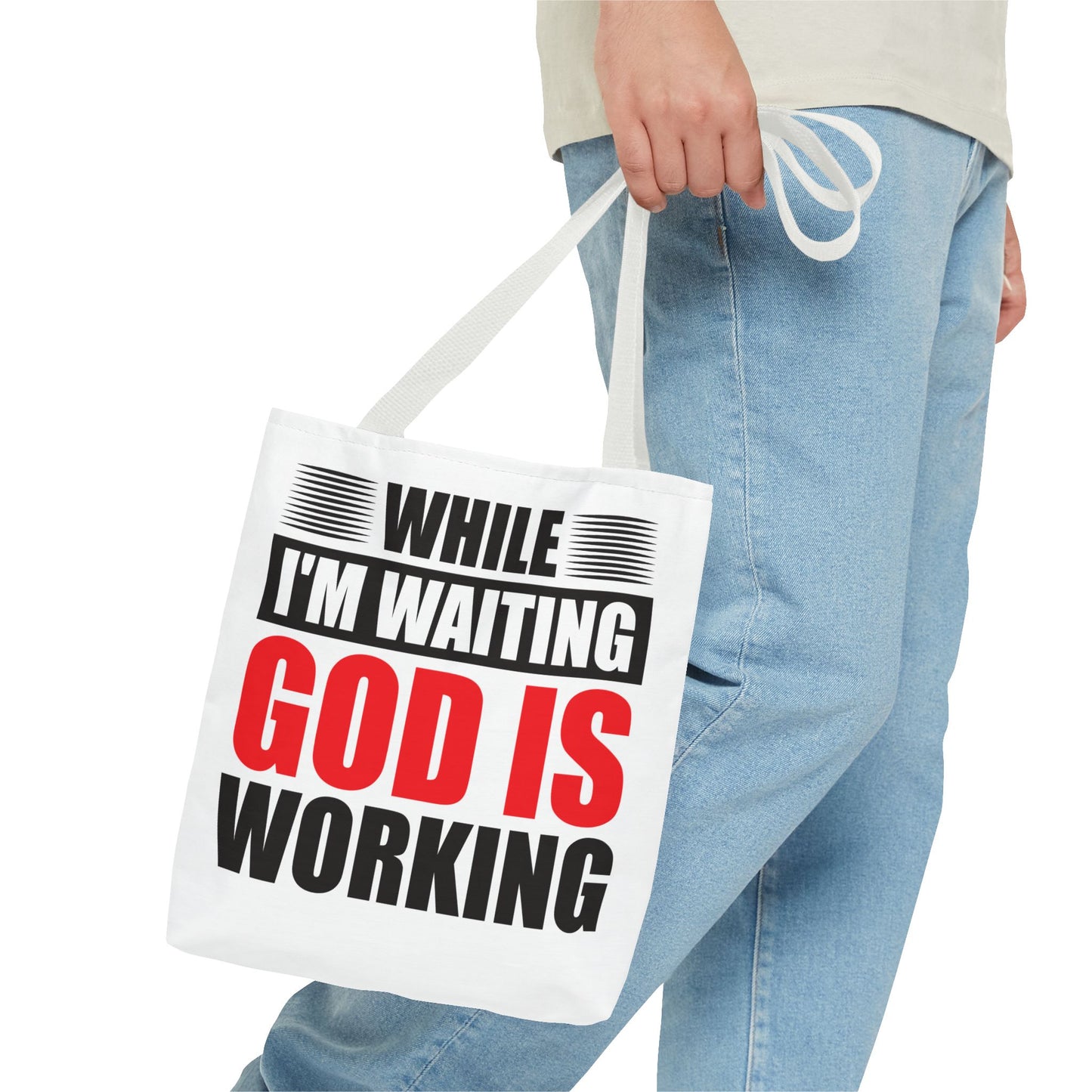 Inspirational Tote Bag – "While I'm Waiting God is Working" – Motivational Gift for Faith Lovers, Church, Daily Use, Travel, Errands, [...]