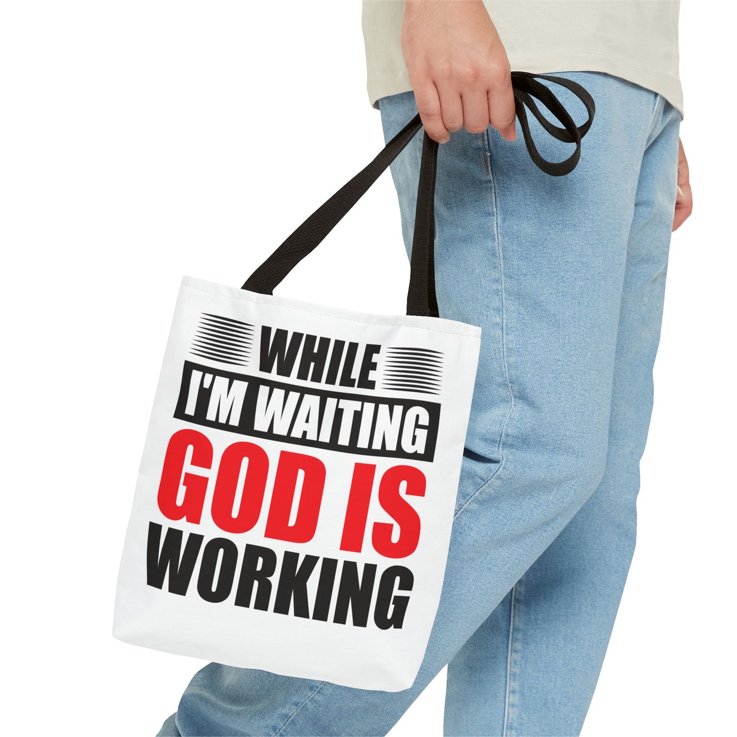 Inspirational Tote Bag – "While I'm Waiting God is Working" – Motivational Gift for Faith Lovers, Church, Daily Use, Travel, Errands, [...]