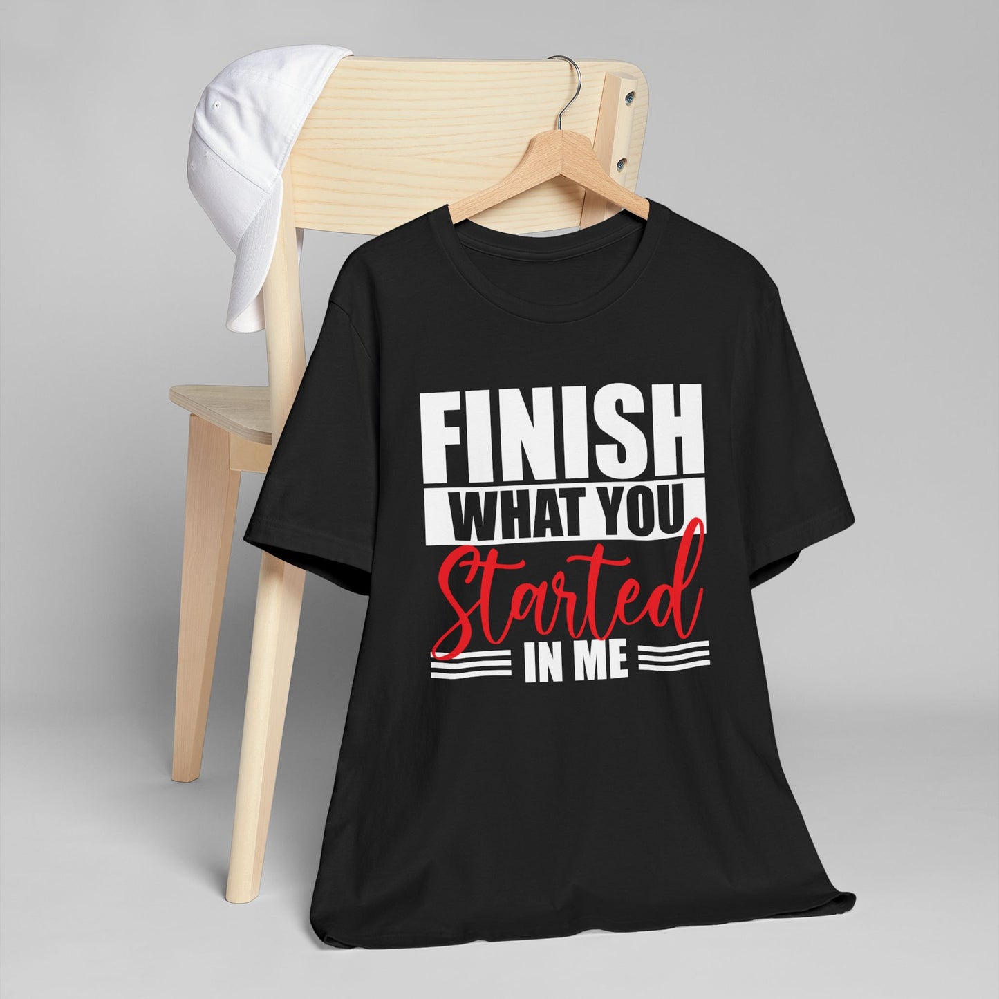 Motivational Unisex Jersey T-Shirt: "Finish What You Started in Me" - Inspirational Gift for Achievement, Fitness, Graduation, [...]