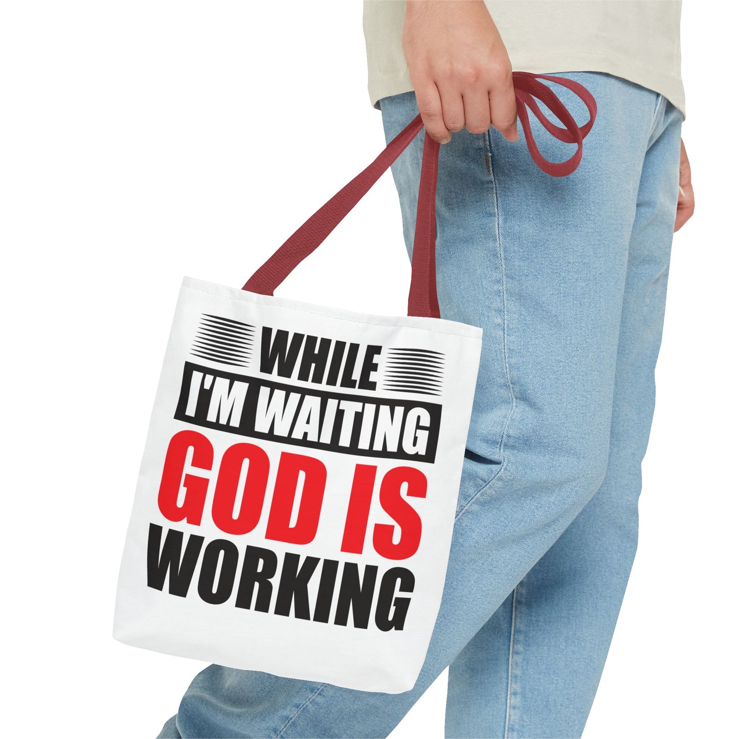 Inspirational Tote Bag – "While I'm Waiting God is Working" – Motivational Gift for Faith Lovers, Church, Daily Use, Travel, Errands, [...]