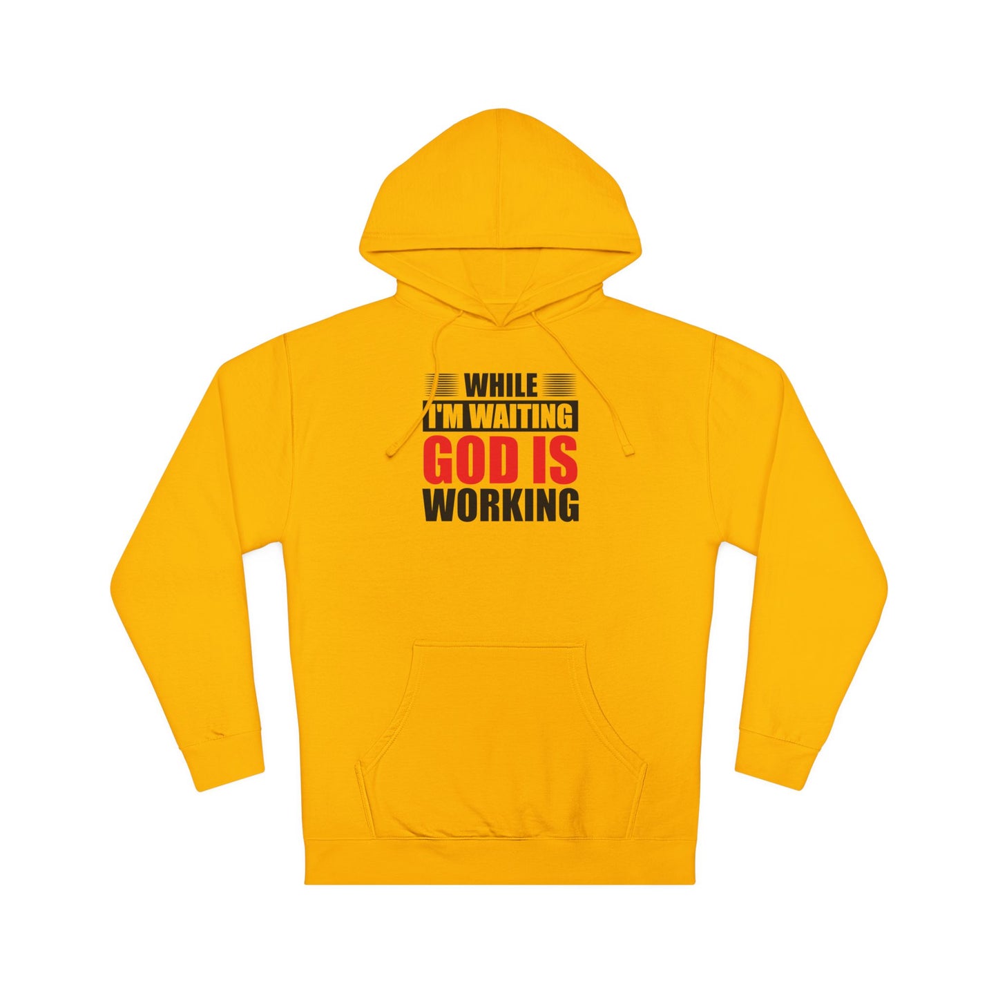 “While I’m Waiting God Is Working” Christian Faith Graphic Hoodie