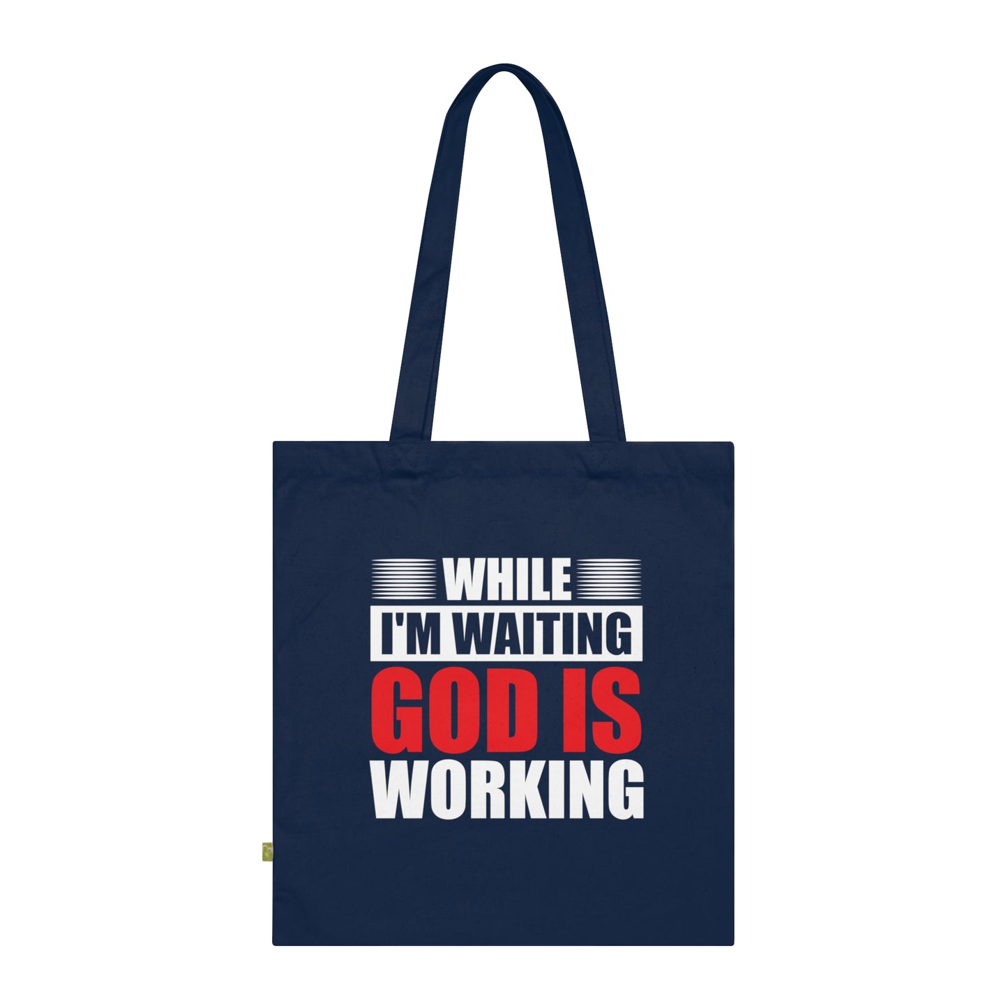 Faith-Inspired Organic Cotton Tote Bag - While I'm Waiting, God is Working, Reusable Shopper, Gift for Believers, Church Events, [...]