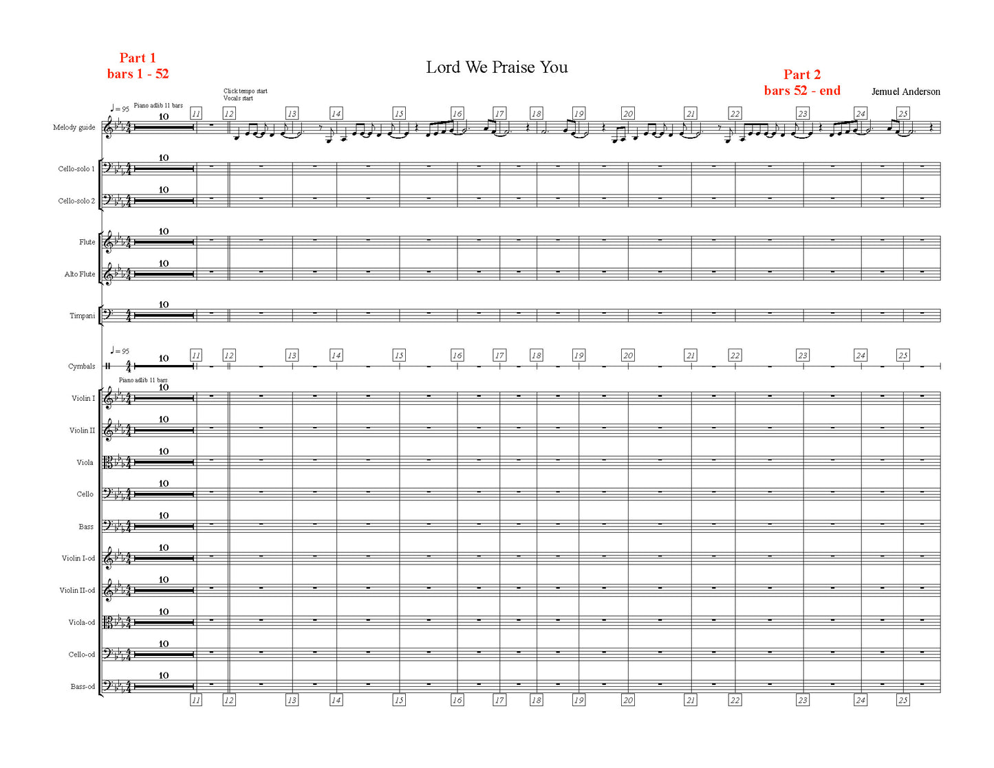 "Lord We Give You Praise" By Jemuel Anderson (Orchestral Score)