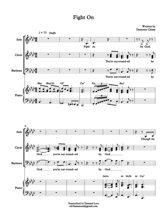 "Fight On" By Demonte Chism (Sheet Music)
