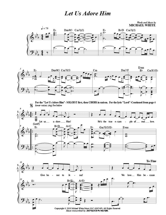 "Let Us Adore Him" By Michael White (Sheet Music)