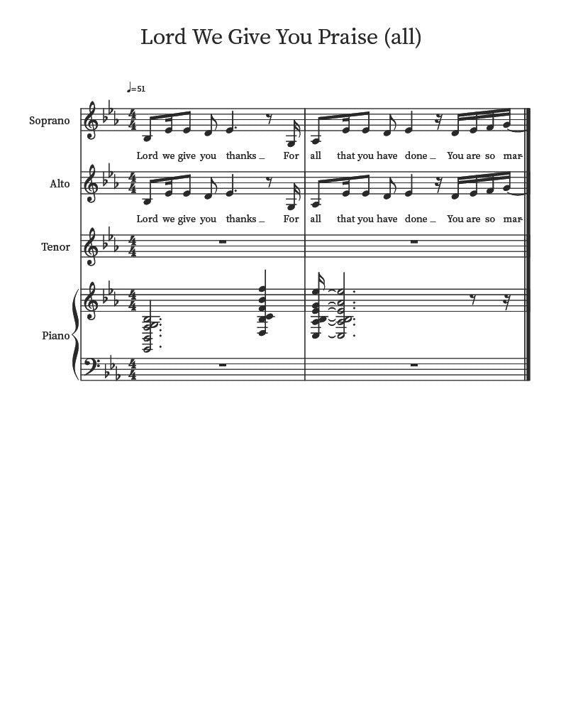 "Lord We Give You Praise" By Jemuel Anderson (Sheet Music)