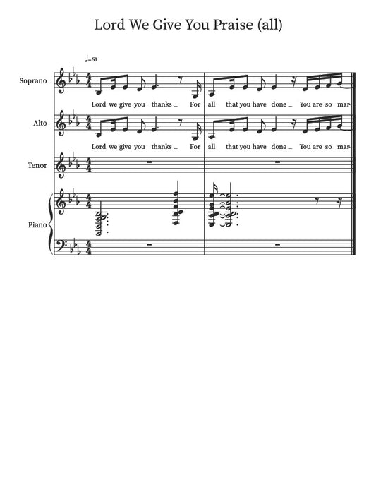 "Lord We Give You Praise" By Jemuel Anderson (Sheet Music)