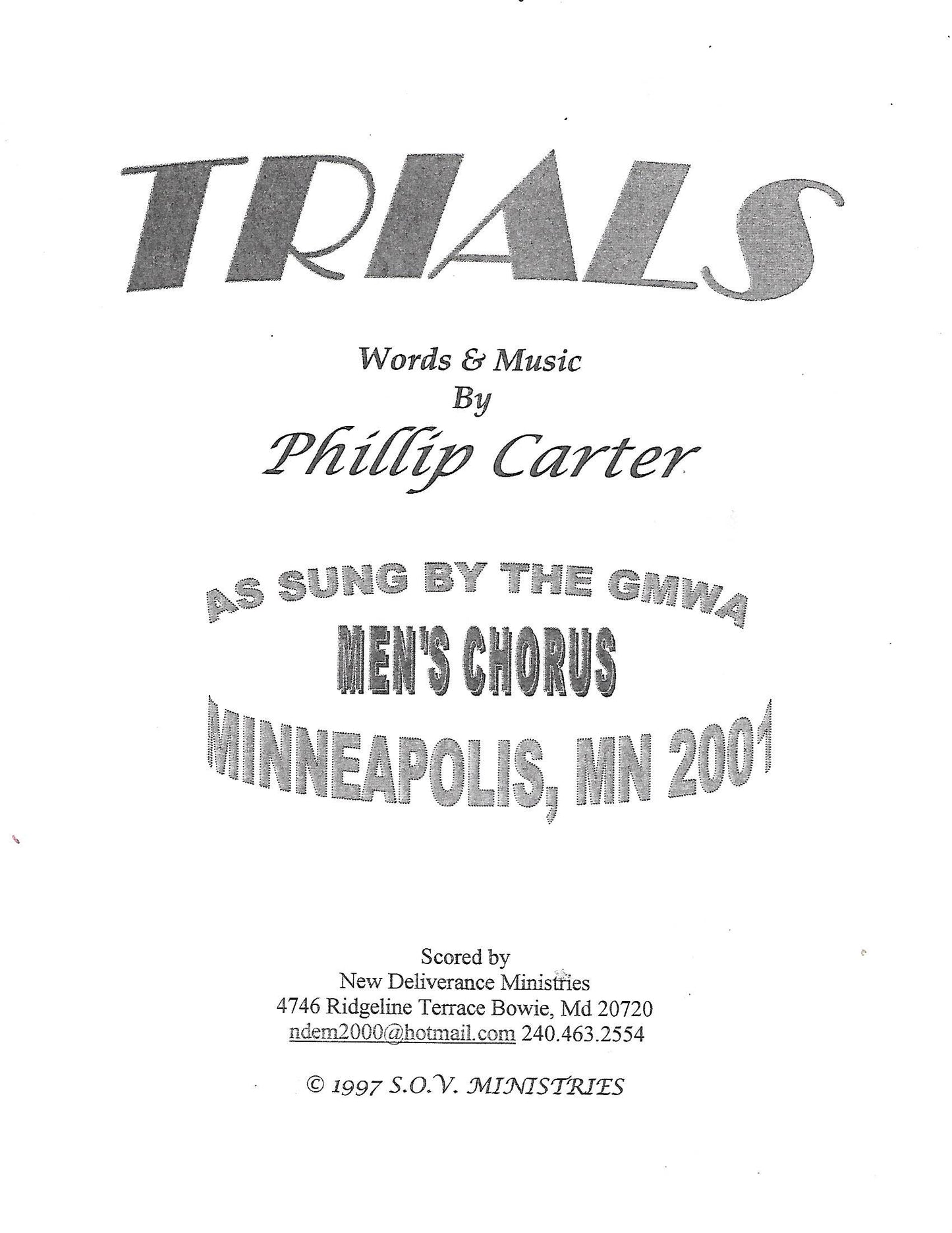 Trials by Phillip Carter (Sheet Music)