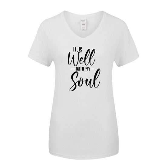 Copy of It Is Well (Women's) White With Black Lettering
